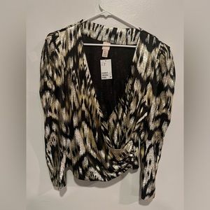 Metallic Gold and Black Dress Top